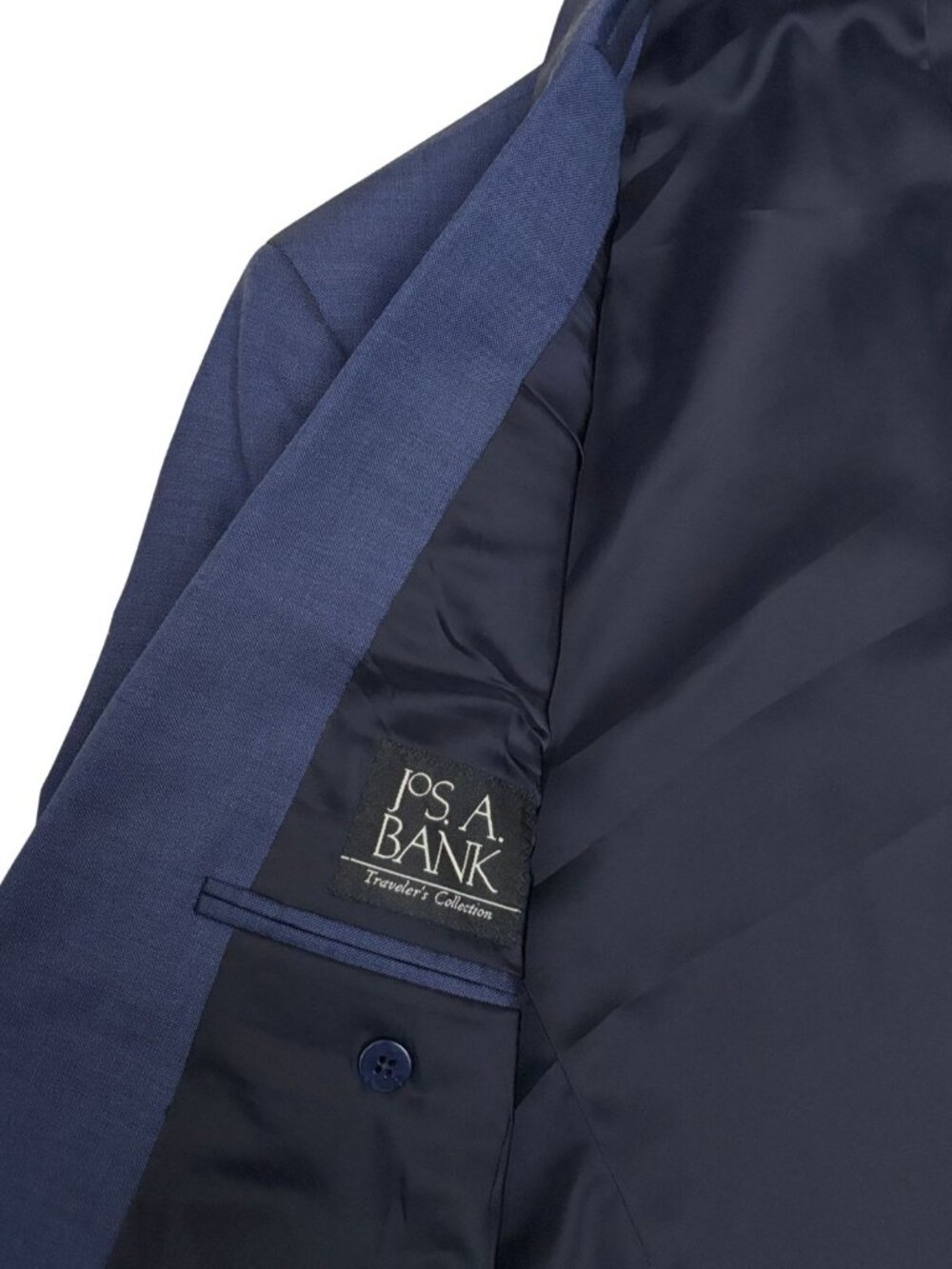 JOS A BANK Wool Business Suit Blue Blazer Dress Pants Formal Jacket Mens 39L - Picture 5 of 8